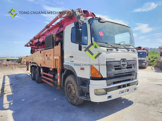49 เมตร sany รถปั๊มคอนกรีตมือสองผลิตใหม่ด้วย HINO Chassis